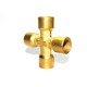 Brass Cross Four Way Adapter Female
